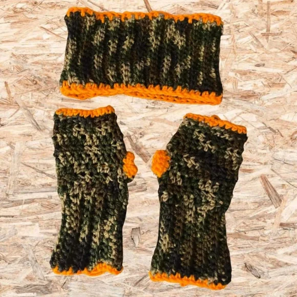 Ear warmer and fingerless gloves by Kaylee Crochet - Picture 1 of 1
